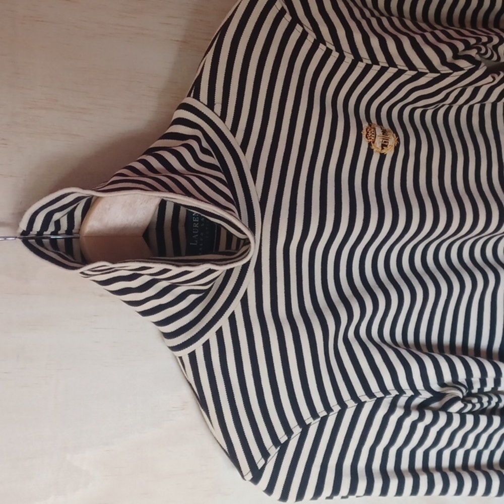 Lauren Ralph Lauren Striped Turtleneck, Embroidered Crest Size P/P Vintage - Picture 4 of 11